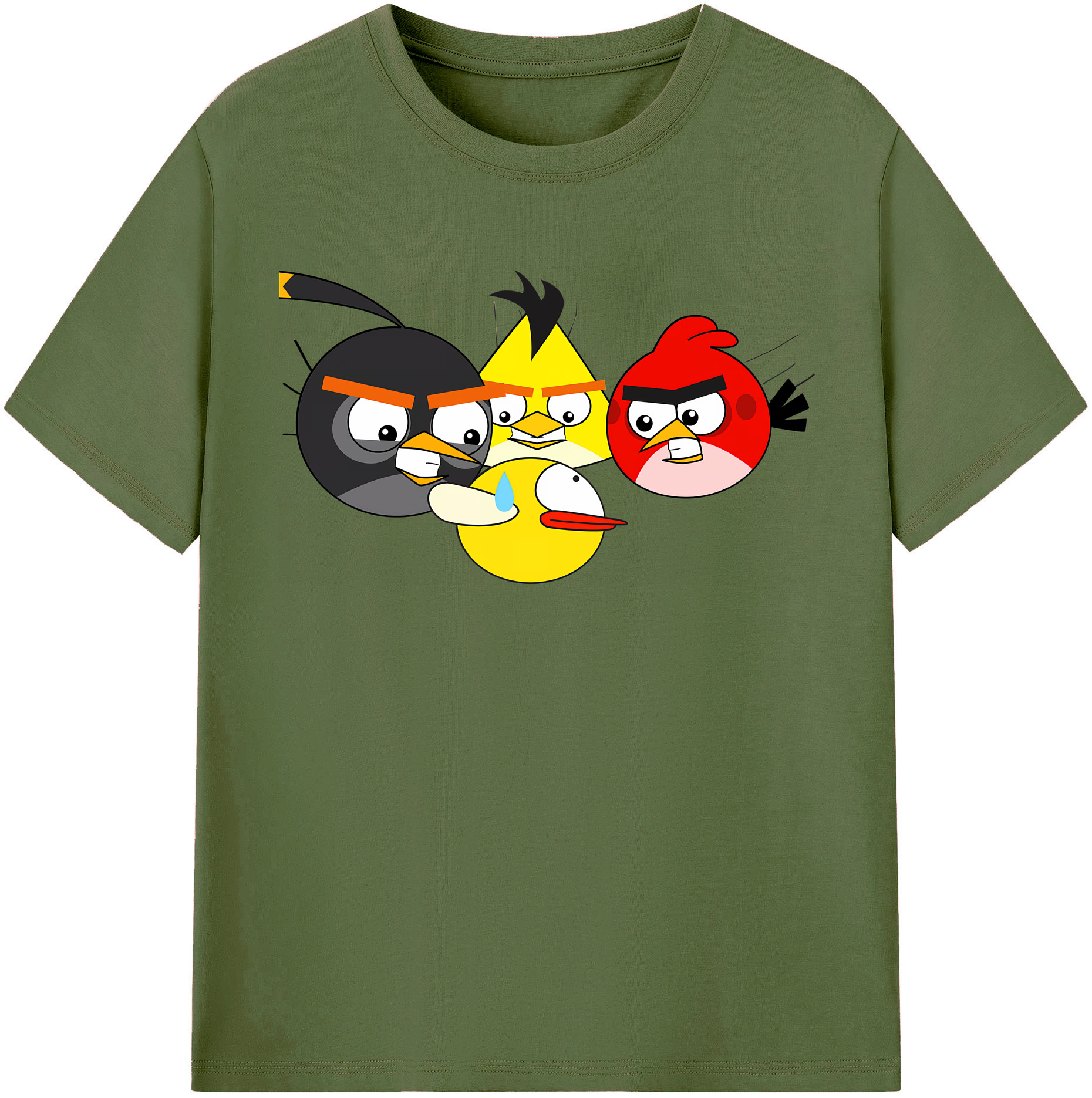 （画像用） Angry Birds アングリーバード 綿100％半袖Tシャツ（フロントプリント）